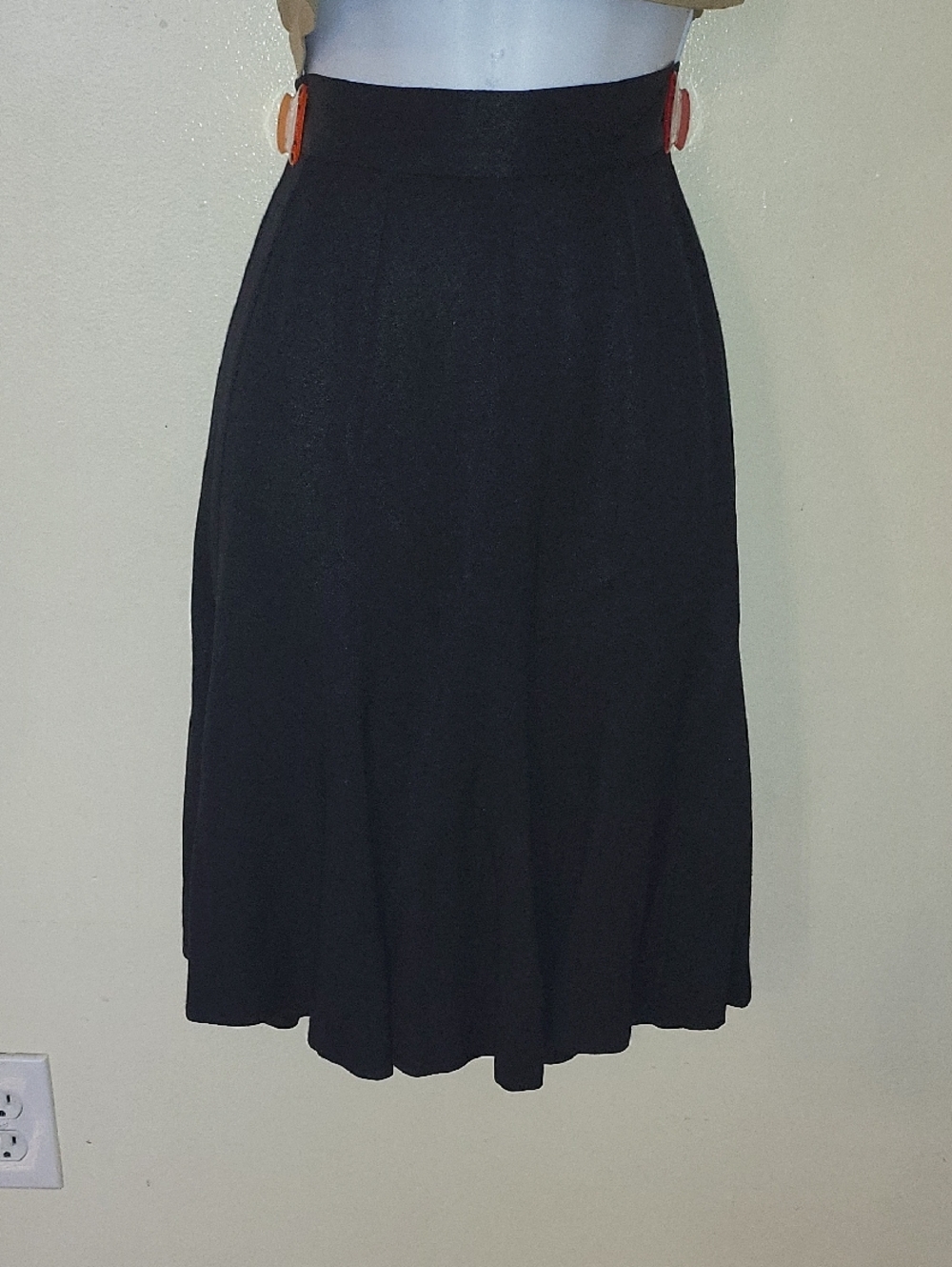 Elegant Black A-Line Skirt with Clean Waistband